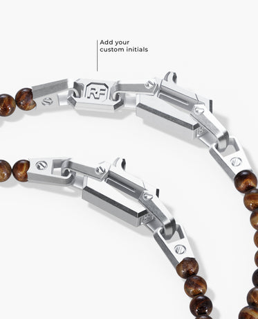 POWER BEADS Bracelet with Silver Lock & Tiger Eye