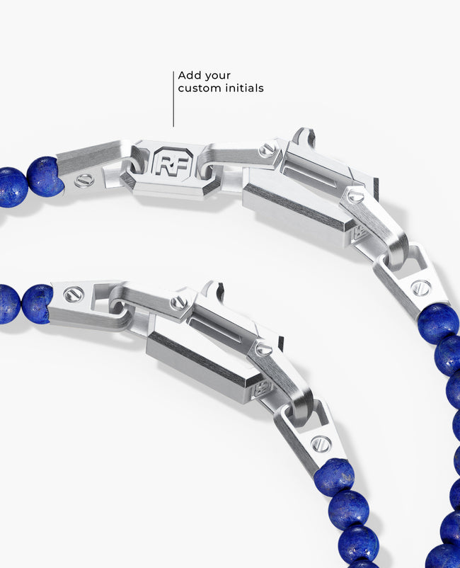 POWER BEADS Bracelet with Silver Lock & Lapis Lazuli