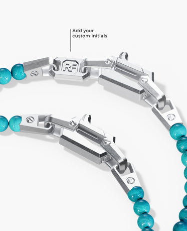 POWER BEADS Bracelet with Silver Lock & Turquoise