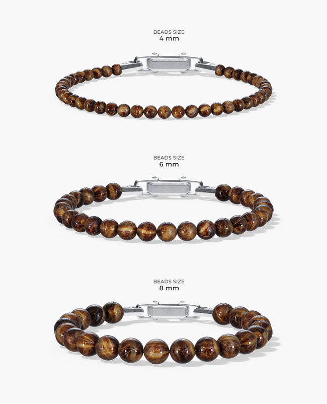 Ready to Ship - POWER BEADS Bracelet with Silver Lock & Tiger Eye