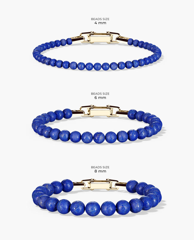 Ready to Ship - POWER BEADS Bracelet with Gold Lock & Lapis Lazuli