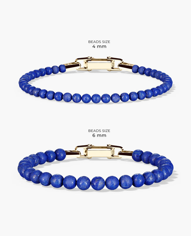 POWER BEADS Bracelet with Gold Lock & Lapis Lazuli