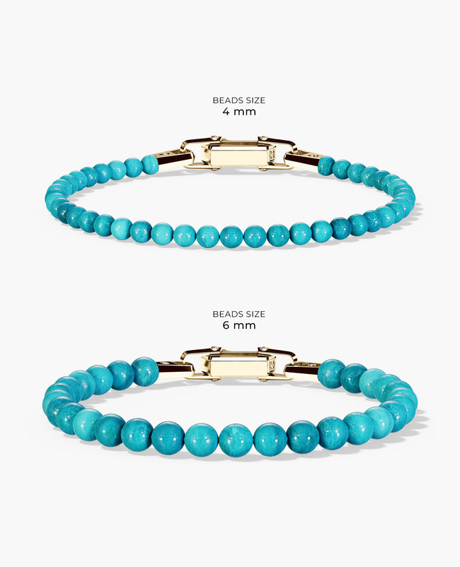 POWER BEADS Bracelet with Gold Lock & Turquoise
