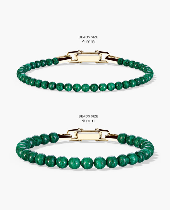 POWER BEADS Bracelet with Gold Lock & Malachite