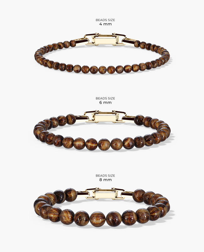 POWER BEADS Bracelet with Gold Lock & Tiger Eye