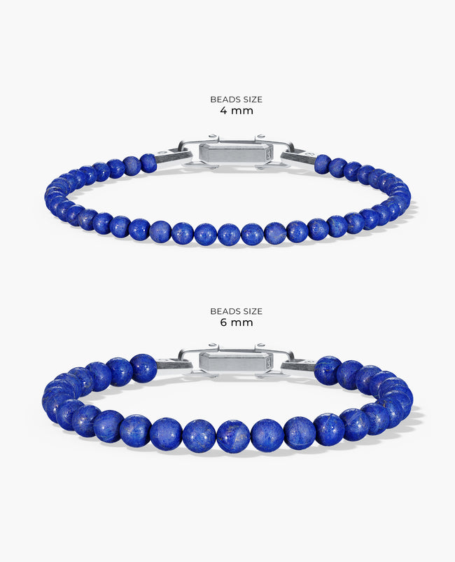 POWER BEADS Bracelet with Silver Lock & Lapis Lazuli