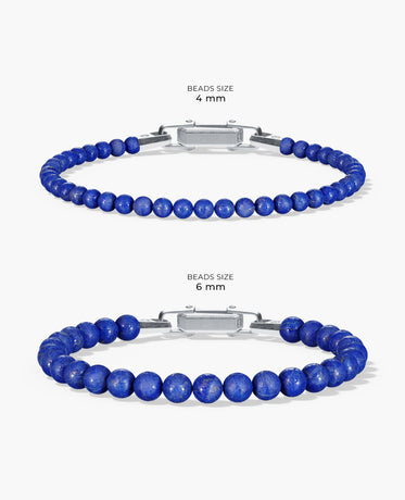 Ready to Ship - POWER BEADS Bracelet with Silver Lock & Lapis Lazuli