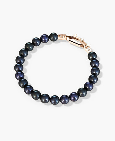 Ready to Ship - POWER BEADS Bracelet with Gold Lock & Black Pearl