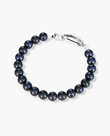 POWER BEADS Bracelet with Gold Lock & Black Pearl