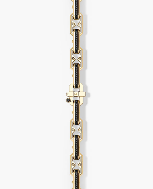 ARTURO Gold Link Bracelet with Black Diamonds