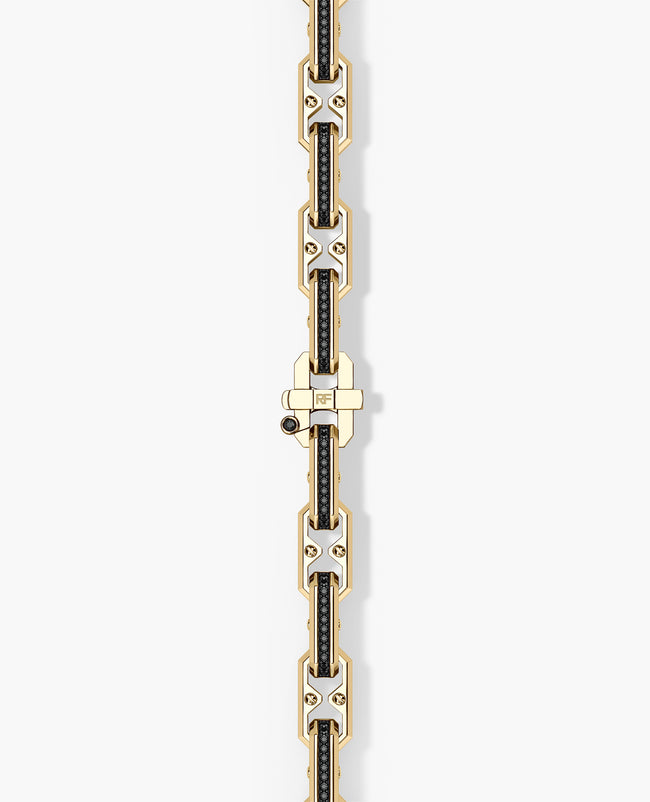 ARTURO Gold Link Bracelet with Black Diamonds