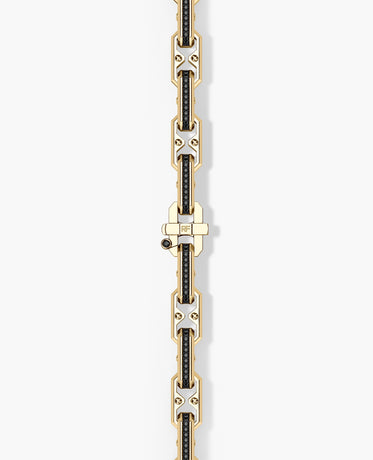 ARTURO Gold Link Bracelet with Black Diamonds
