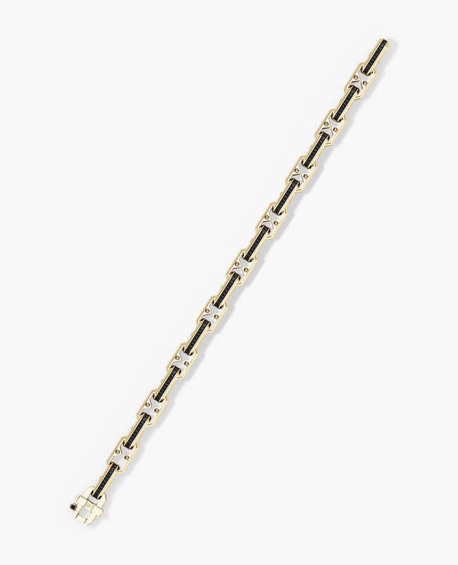 ARTURO Gold Link Bracelet with Black Diamonds