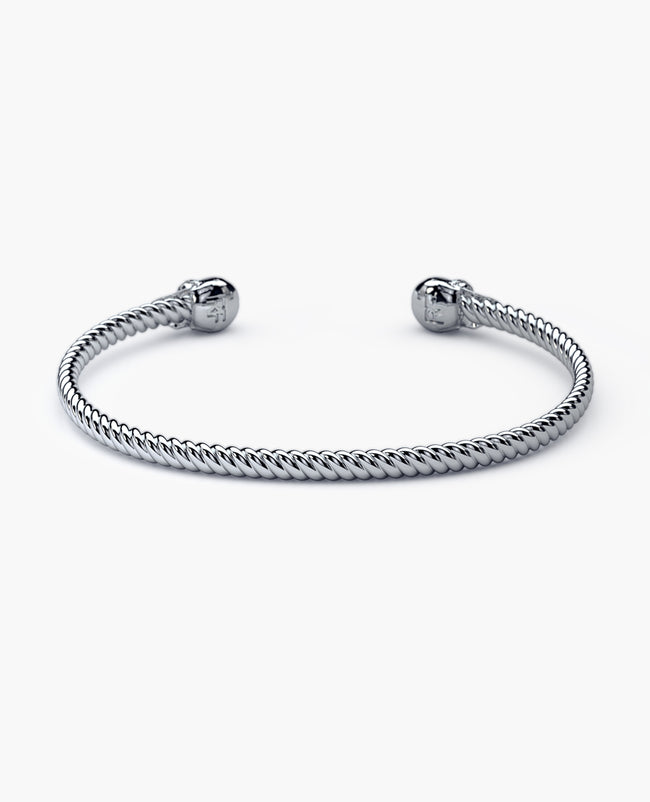 SKULL Gold Cuff Bracelet with Black Diamonds - 4mm
