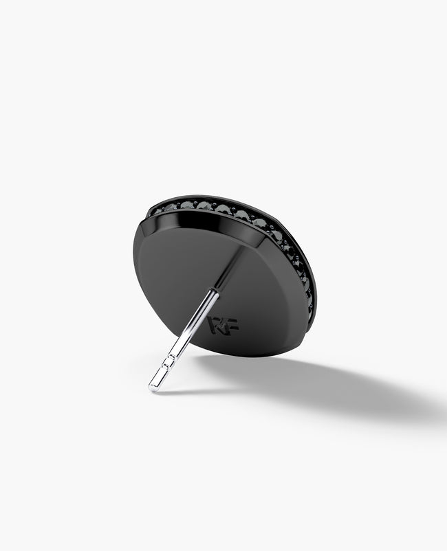 HALO EverBlak Gold Cushion Cut Single Stud Earring with 1.35ct Black Diamonds