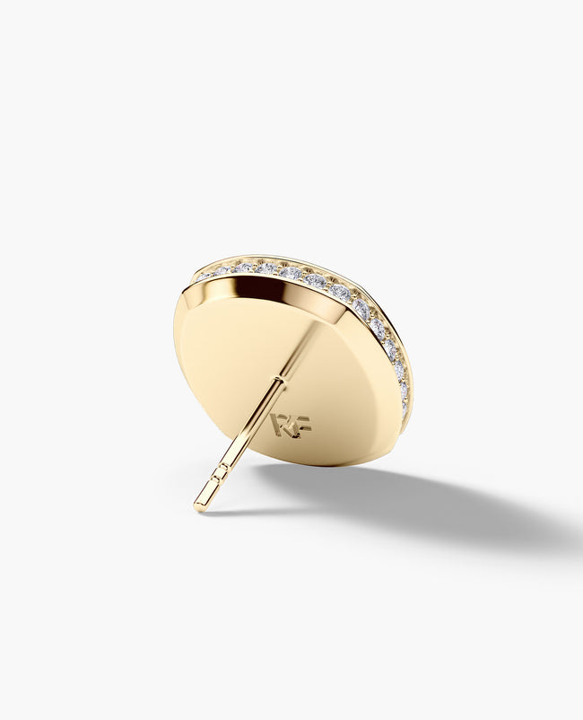 Ready to Ship - HALO Gold Cushion Cut Single Stud Earring with 0.80ct Diamonds