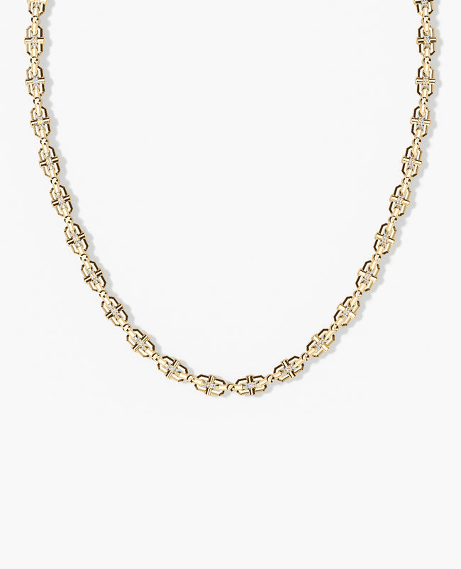 MOSS Chain Link Necklace with Diamonds