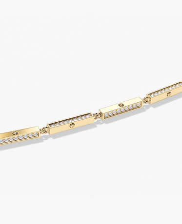 BAR CHAIN Necklace with Diamonds