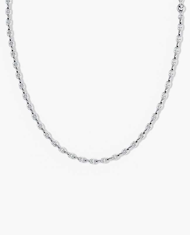 Ready to Ship - ANCHOR SOLID 18k White Gold Necklace - 4.5mm