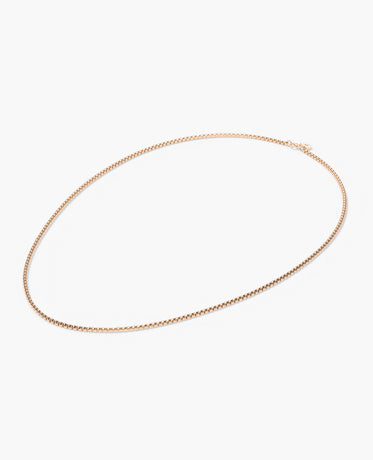 Ready to Ship - ROUND BOX Solid 18k Rose Gold Chain Necklace - 2.5mm
