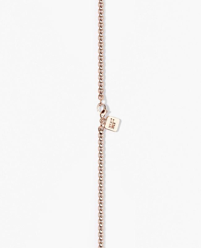 Ready to Ship - ROUND BOX Solid 18k Rose Gold Chain Necklace - 2.5mm