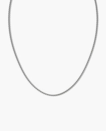 Ready to Ship - ROUND BOX Silver Chain Necklace - 3.5mm