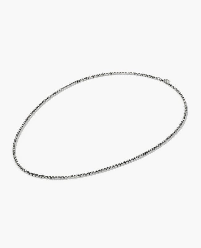 ROUND BOX Silver Chain Necklace - 3.5mm
