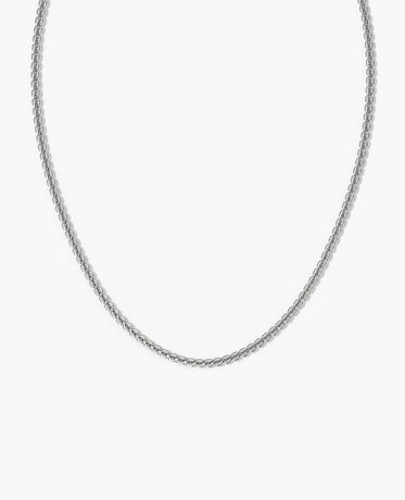 Ready to Ship - ROUND BOX Silver Chain Necklace - 4mm