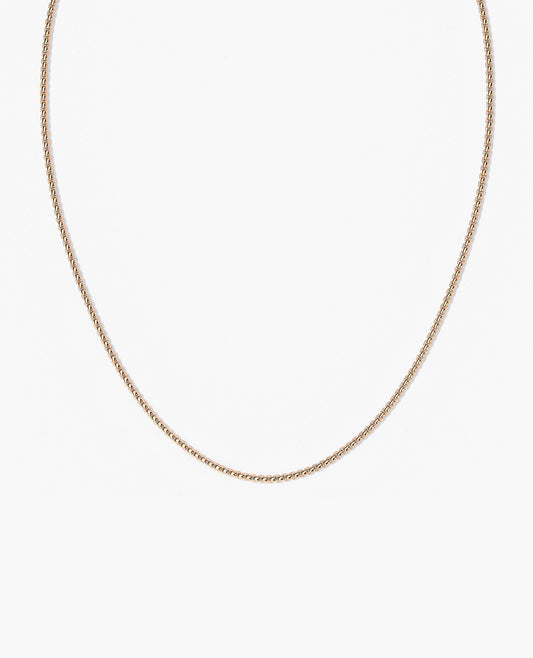 Ready to Ship - ROUND BOX Solid 18k Rose Gold Chain Necklace - 2.5mm