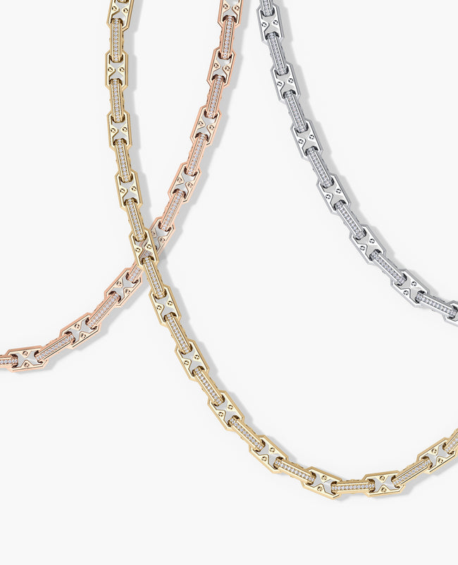 ARTURO Gold Link Necklace with Diamonds
