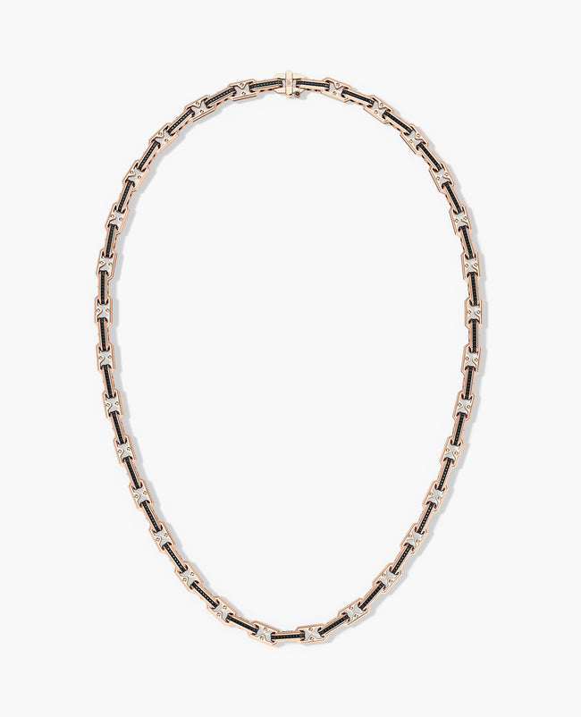 ARTURO Gold Link Necklace with Black Diamonds