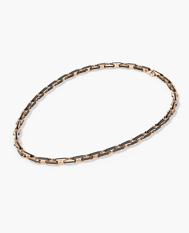 ARTURO Gold Link Necklace with Black Diamonds