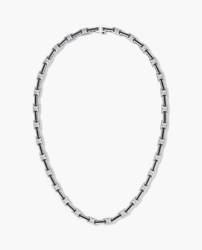ARTURO Gold Link Necklace with Black Diamonds