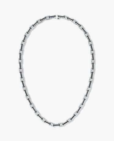 ARTURO Gold Link Necklace with Black Diamonds - 6mm