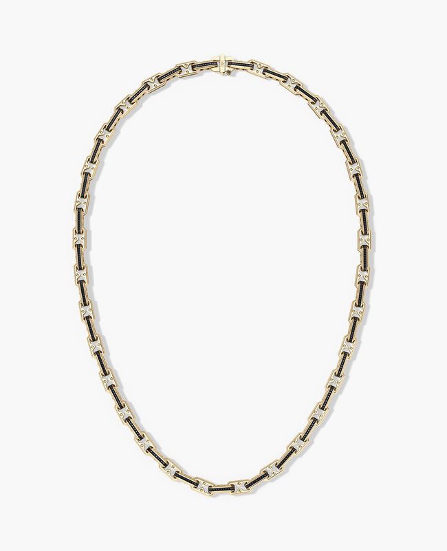 ARTURO Gold Link Necklace with Black Diamonds