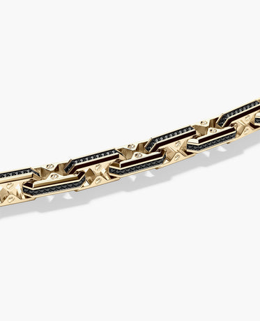 ARTURO Gold Link Necklace with Black Diamonds