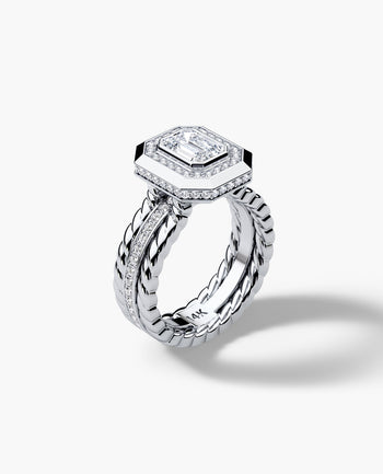 Sample - ROPES Emerald Cut Diamond Gold Engagement Ring