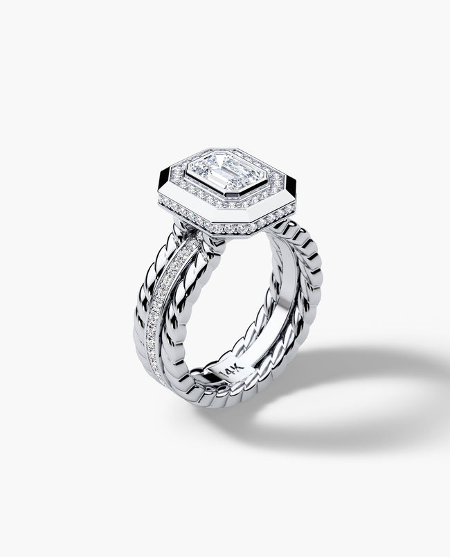 ROPES Diamond Engagement Ring in Gold and Platinum