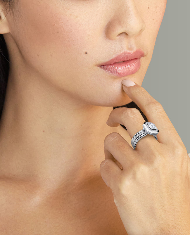 ROPES Diamond Engagement Ring in Gold and Platinum — Rockford Collection