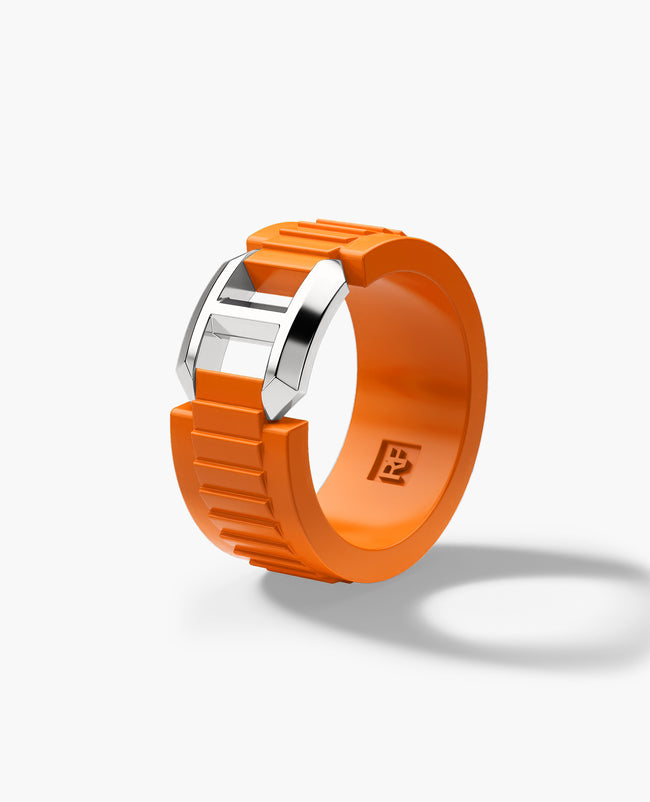 Ready to Ship - HERCULES Atomic Silicone & Silver Ring