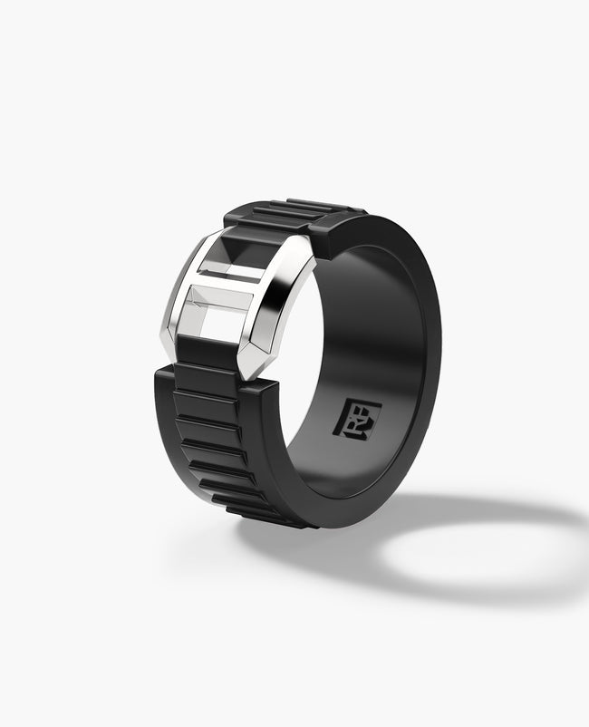 HERCULES Atomic Silicone & Silver Ring