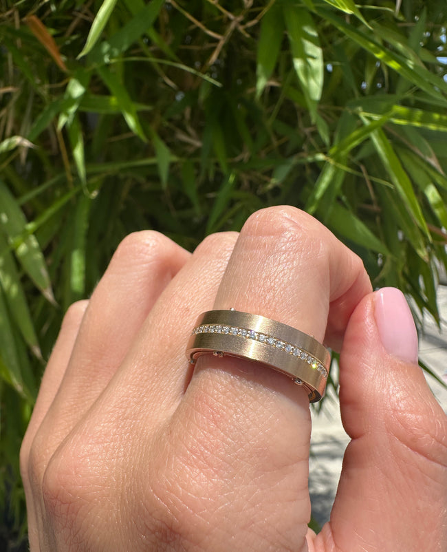 FRANKLIN Comfort Fit Gold Ring with 0.50ct Diamonds - 9mm - Wide Version