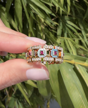 LA PAZ Gold Ring with 1.20ct Rubies and Diamonds