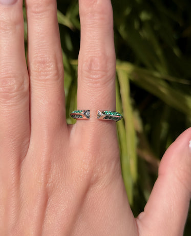 BASIN Gold Ring with 1.85ct Emeralds