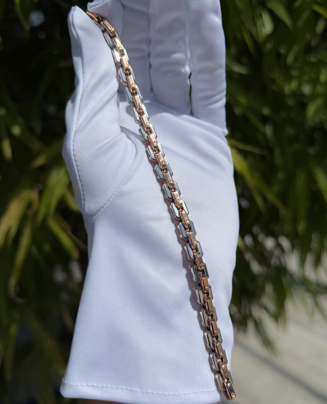 EMPIRE CHAIN Link Bracelet in Two-Tone Gold