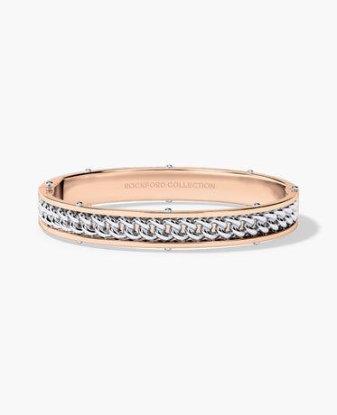 KENSINGTON Two-Tone Gold Cuban Link Bangle Bracelet - 9mm