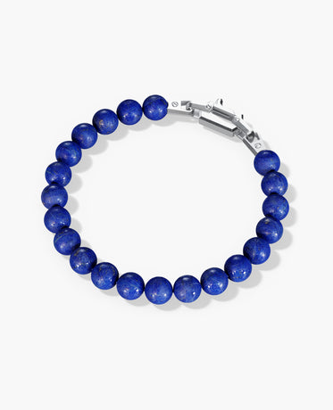 Ready to Ship - POWER BEADS Bracelet with Silver Lock & Lapis Lazuli