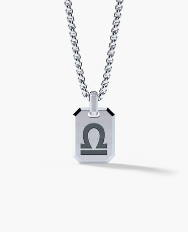 LIBRA MINI ZODIAC Dog Tag Silver Pendant