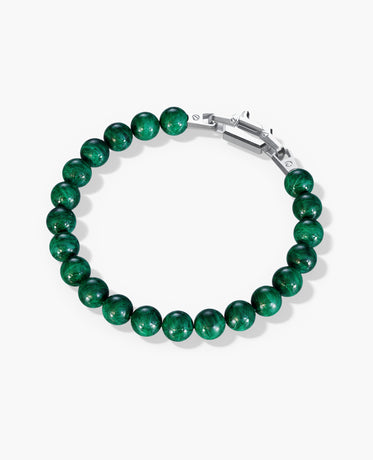 Ready to Ship - POWER BEADS Bracelet with Silver Lock & Malachite