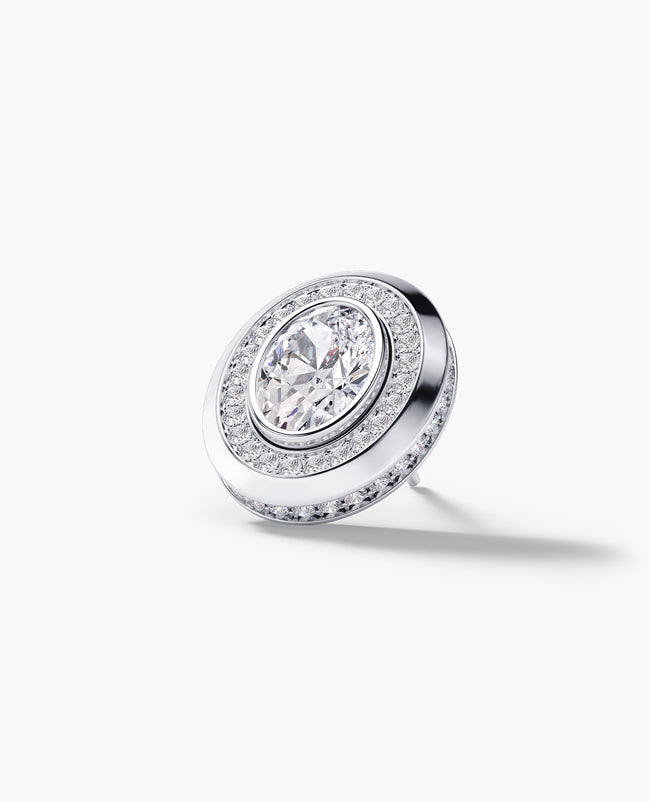 HALO Gold Oval Cut Single Stud Earring with 0.55ct - 1.40ct Diamonds